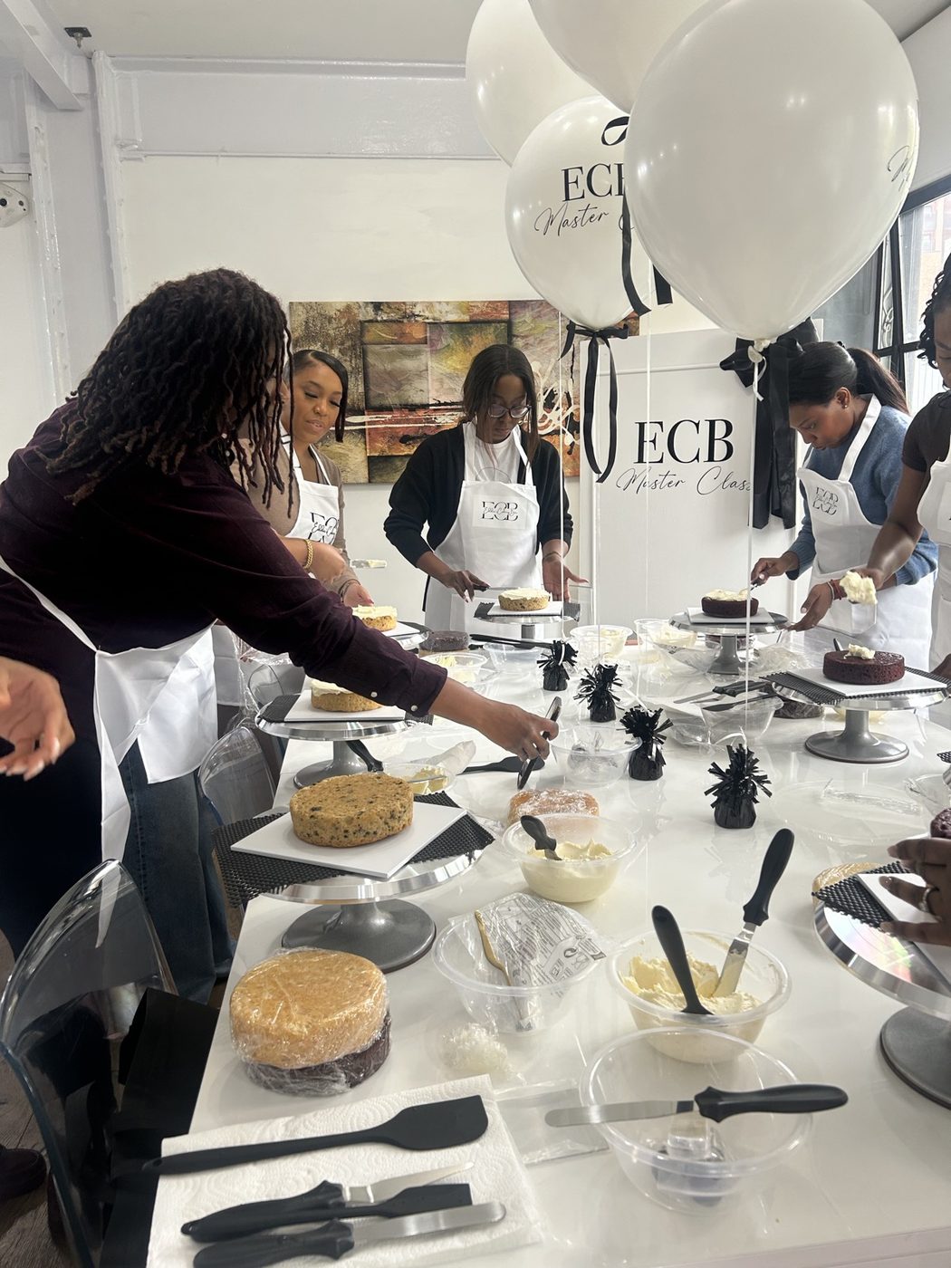 An ECB cake masterclass in progress
